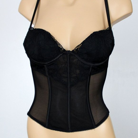 La Senza Bustier Black Padded Small Boned Padded Push-Up Underwire Bra B47 - Picture 3 of 14